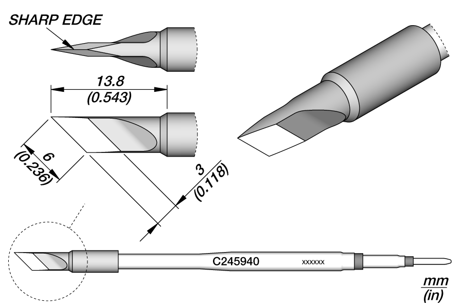 C245940 - Knife Cartridge 6 x 0.1